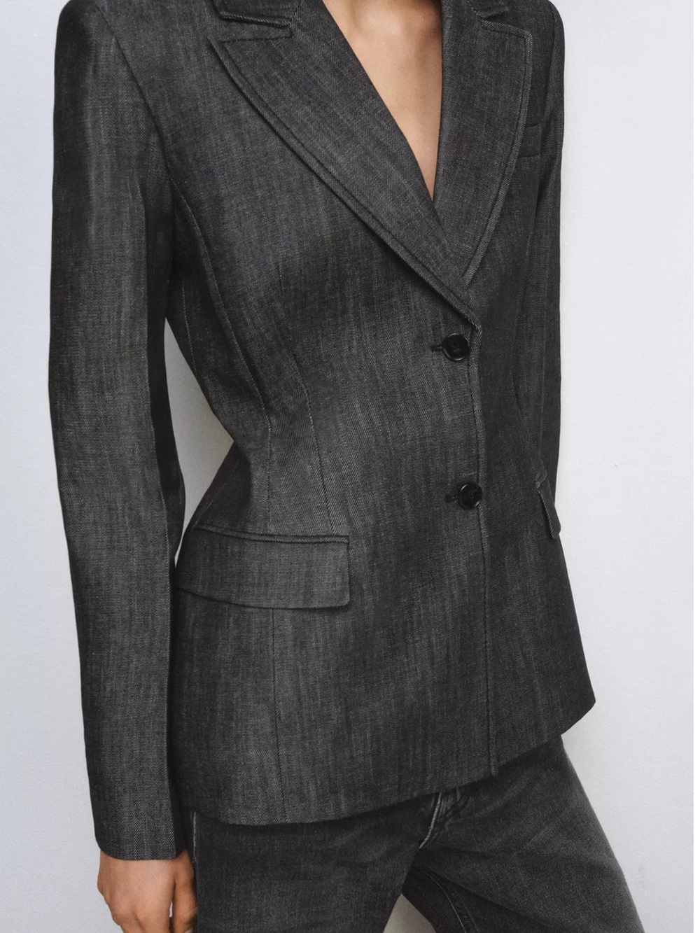 Zara Women's Dark Charcoal Tailored Blazer